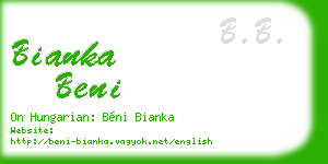 bianka beni business card
