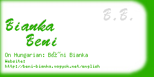 bianka beni business card